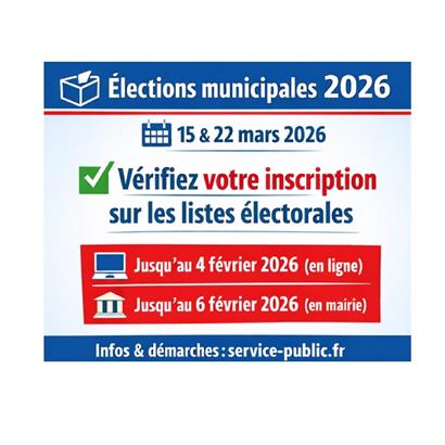 Élections municipales 2026 : vérifiez votre inscription !