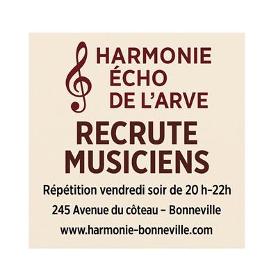 L'Harmonie Echo de l'Arve Recrute musiciens
