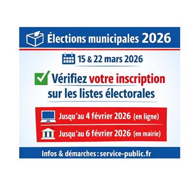 Élections municipales 2026 : vérifiez votre inscription !
