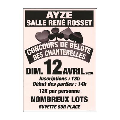 Grand concours de Belote par l'amicale des Chanterelles