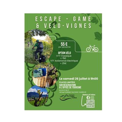 ESCAPE-GAME & VÉLO-VIGNES – UNE AVENTURE AU CŒUR DES VIGNES !